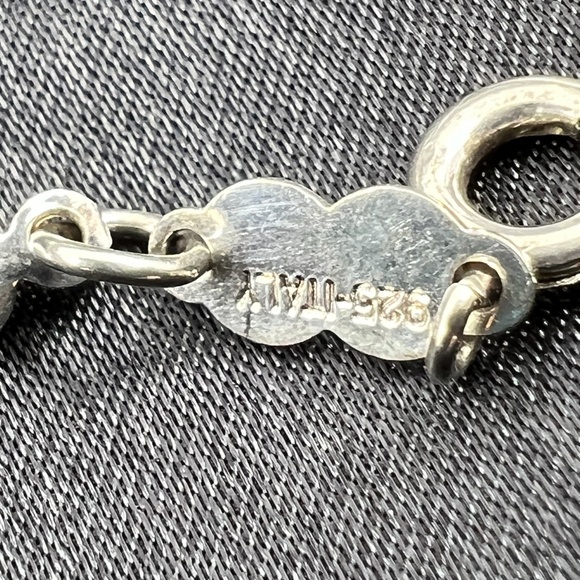 Vintage Italian Sterling Silver And Multicolor Stone Link Bracelet 7 1/4" - Picture 3 of 10